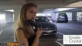 Emelie Crystal Gets Horny With Toys In Parking Garage