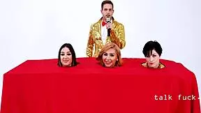 i'm in this freeuse game show fuckin three teen pussies