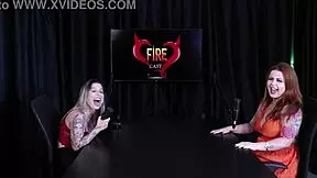 ruiva shows huge tits after interview