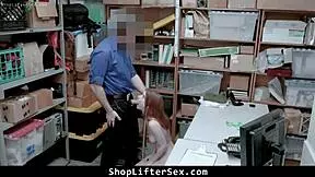 Teen arrested for mall theft gets fucked roughly in shop