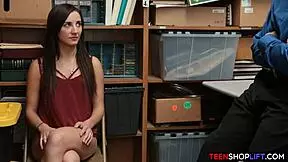 Oh no I-I-I got caught stealing with my big natural tits by security guard