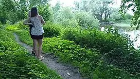 two girls stopped by the road and sat down to pee golden rain milf and lady