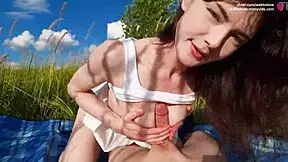 hot wife tests stamina of hard boner with her unshaved pussy and grippiest meaty lips in nature