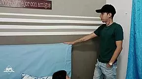 teen latina stepdaughter misbehaves so she shows her ass for spanking. then gets a big cock in her juicy pussy in homemade action