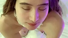 Small 19yo Asian teen 18+ plays with herself using toys in a hotel room