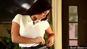 Dicksucking beauty loves her stepdad's cock in classy missionary