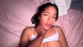 big booty brunette cums hard as lover's huge cock pounds her bent over