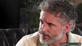 In the therapy session, the small-breasted teen stepdaughter deepthroats her stepdad passionately