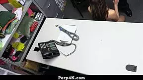 Loss prevention officer has to make sure the teen 18+ has not hidden more merchandise on her - perp4k
