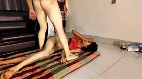 Seductive young 18+ skinny slut enjoys rough anal fucking and cum in her tight asshole during first homemade session