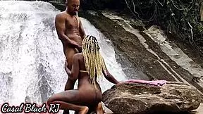 Amandinha Black RJ And Edu Black RJ Ventured Into Nature For Interracial Massage But Ended Up With Monster Cock Pussy Action In A Magical Spot.