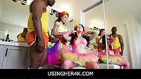 Usingher4k- teen 18+ freeused before pride parade with Aubree Valentine and Kimmy Kim 😏