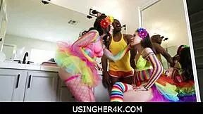 Usingher4k- teen 18+ freeused before pride parade with Aubree Valentine and Kimmy Kim 😏