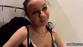 Adorable Czech Kitten Seduced in Hypermarket! Drilled in POV with Huge Cock!