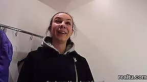 Adorable Czech Kitten Seduced in Hypermarket! Drilled in POV with Huge Cock!