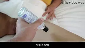 Stepbrother fucks stepsister's wet tight pink pussy