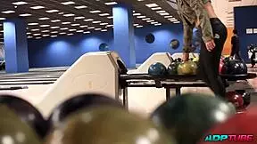 French girl hunting cocks at the bowling alley 😉
