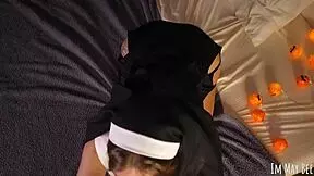 the sexy nun sucked my dik and swallowed cum