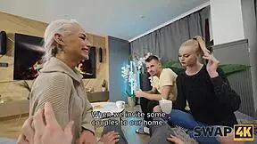 young couple lures a girl into threesome pounding while her boyfriend watches the action unfold