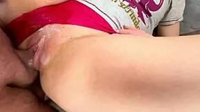 Petite teen's tight pussy gets cumshots and creampies in panties, with cock sliding, wet rubbing, and moaning in pov compilation.