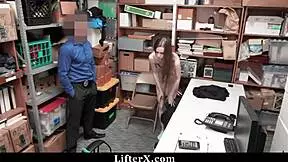 i caught the young 18+ shoplifter stripping and punished her with doggystyle sex in the security room