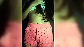 Blonde woman sensually touches her wet pussy in mini skirt, begging for anal sex