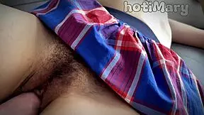 I fucked her hairy pussy so hard, creampied the dirty teen close up.