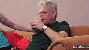 Twenty years old kinky redhead fucks old man