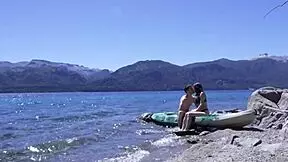 horny teen couple gets caught fucking on public beach with huge cumshot