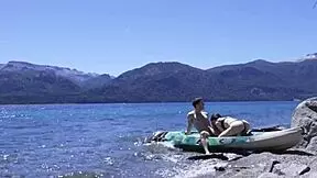 horny teen couple gets caught fucking on public beach with huge cumshot