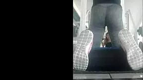 Mexican Teen in Leggings Bent Over Doggystyle in Gym Raw