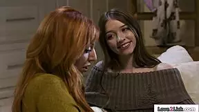 My tiny stepdaughter scissorfucks my hairy pussy