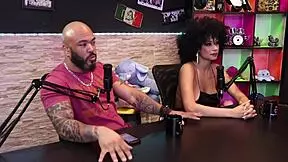 hot black bruna carlos shows breasts after horny guest talk. she swaps couples at swing house in sheer red