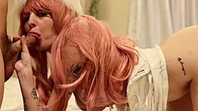 The LATINA pornstar with PINK HAIR and BIG NATURAL TITS gets WET in homemade POV