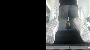 Mexican Teen in Leggings Bent Over Doggystyle in Gym Raw