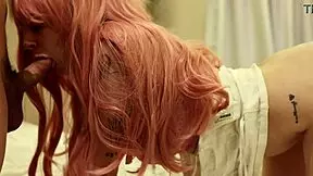 The LATINA pornstar with PINK HAIR and BIG NATURAL TITS gets WET in homemade POV