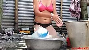 Indian bride gets fucked in bathroom by friend