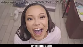 Stepbrother passionately strokes deep inside his horny stepsister's sweet snatch in taboo doggystyle fantasy.