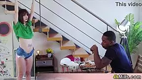 Hypno Trick Lands Pizza Delivery Chick In Interracial Action With Big Black Cock Filling Her Petite Pussy In Fetish Roleplay.