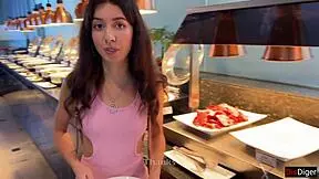 hot brunette fucked hard after hotel argument with stranger 😡