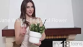 Jane White Teases Shaved Pussy Softly