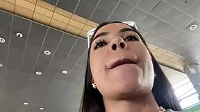 Teen Passenger Masturbates With Cream In Plane Bathroom