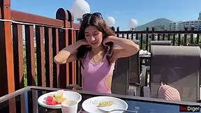 hot brunette fucked hard after hotel argument with stranger 😡