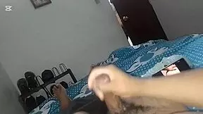 Why does this seductive Latina MILF spy on my solo session, leading to wild double penetration?