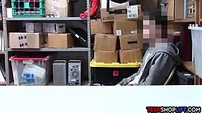 Female Mall Cop Blackmails Young Guy Into Sex