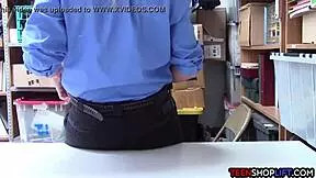 Female Mall Cop Blackmails Young Guy Into Sex