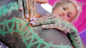 Alternative anal slut getting filled with big cock and face covered in cum