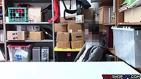 Female Mall Cop Blackmails Young Guy Into Sex