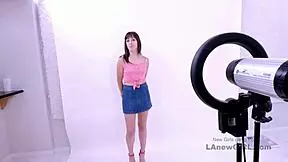 hey, this cute brunette teen gets fucked hard in pov during her modeling audition on the sofa