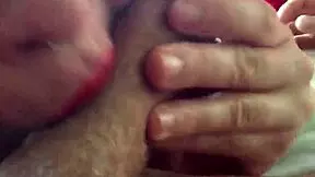 sucking a huge white cock with friends.